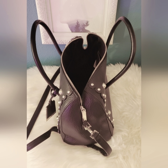 Kate Spade Madison Ave Collection Black Studded Mega Lane Satchel - Picture 4 of 12